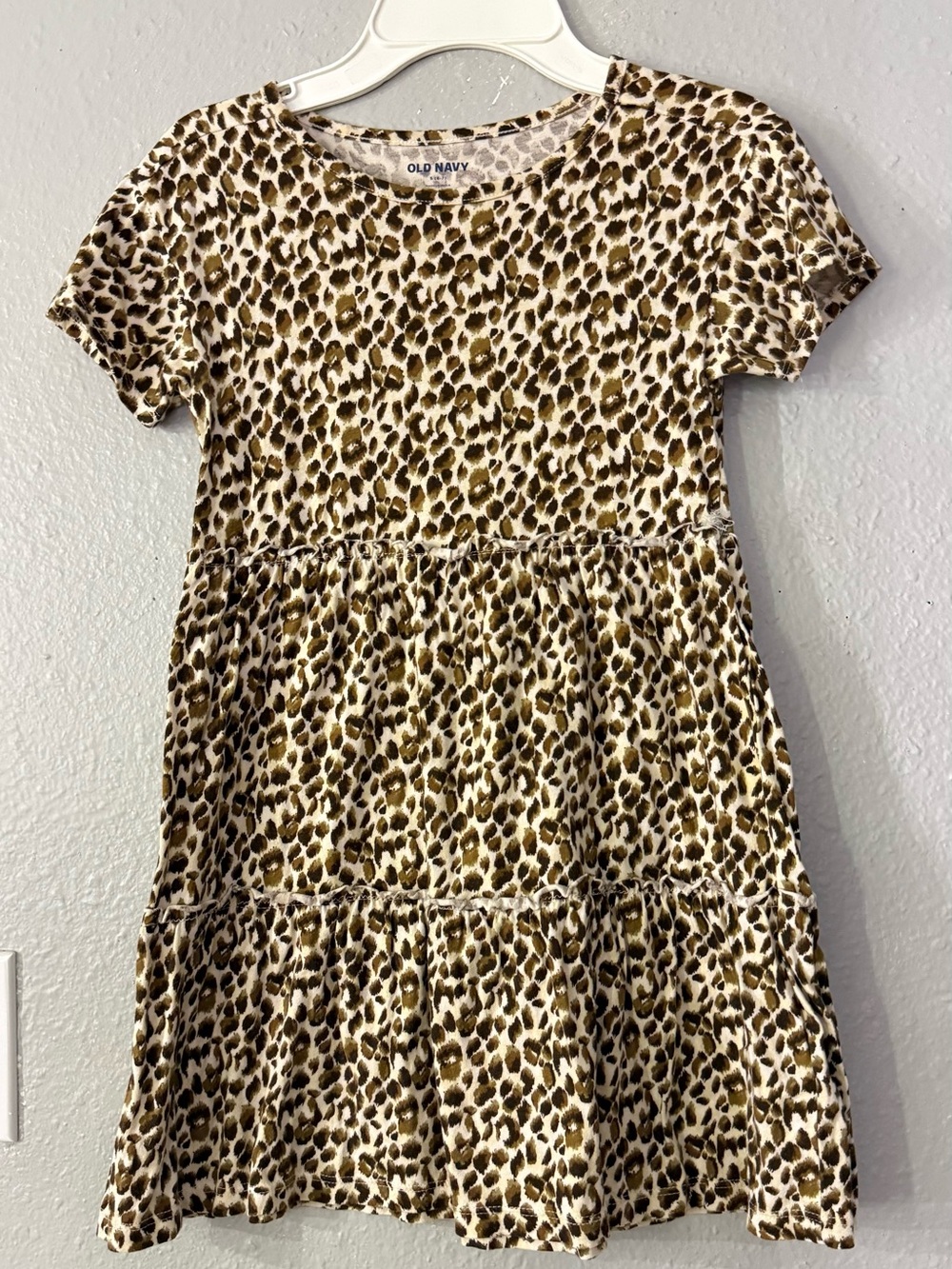 Old Navy Girls' Leopard Tiered Dress - Brown & Cream